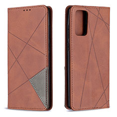 Leather Case Stands Flip Cover Holder B07F for Samsung Galaxy Note 20 5G Brown