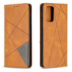 Leather Case Stands Flip Cover Holder B07F for Samsung Galaxy Note 20 5G Light Brown