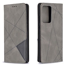 Leather Case Stands Flip Cover Holder B07F for Samsung Galaxy Note 20 Ultra 5G Gray
