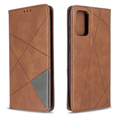 Leather Case Stands Flip Cover Holder B07F for Samsung Galaxy S20 5G Brown