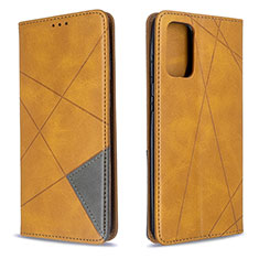 Leather Case Stands Flip Cover Holder B07F for Samsung Galaxy S20 5G Light Brown