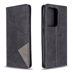 Leather Case Stands Flip Cover Holder B07F for Samsung Galaxy S20 Plus Black