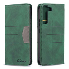 Leather Case Stands Flip Cover Holder B07F for Samsung Galaxy S21 Plus 5G Green