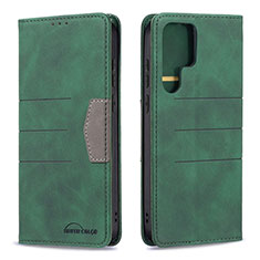 Leather Case Stands Flip Cover Holder B07F for Samsung Galaxy S21 Ultra 5G Green