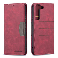 Leather Case Stands Flip Cover Holder B07F for Samsung Galaxy S23 Plus 5G Red