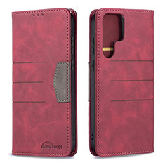 Leather Case Stands Flip Cover Holder B07F for Samsung Galaxy S23 Ultra 5G Red