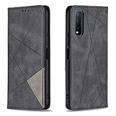 Leather Case Stands Flip Cover Holder B07F for Vivo Y11s Black