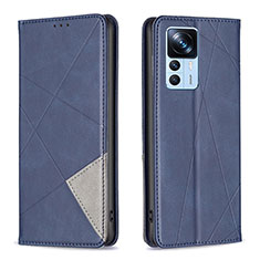 Leather Case Stands Flip Cover Holder B07F for Xiaomi Mi 12T 5G Blue