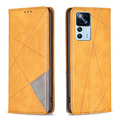 Leather Case Stands Flip Cover Holder B07F for Xiaomi Mi 12T Pro 5G Light Brown