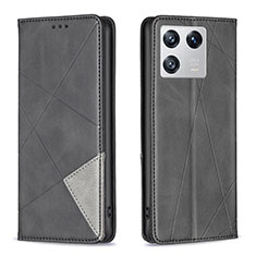 Leather Case Stands Flip Cover Holder B07F for Xiaomi Mi 13 5G Black