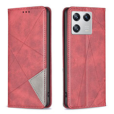 Leather Case Stands Flip Cover Holder B07F for Xiaomi Mi 13 5G Red