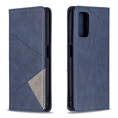 Leather Case Stands Flip Cover Holder B07F for Xiaomi Poco M3 Blue
