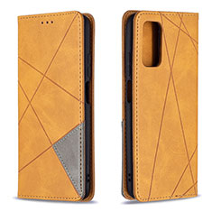 Leather Case Stands Flip Cover Holder B07F for Xiaomi Poco M3 Light Brown