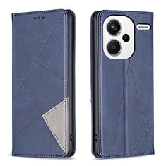 Leather Case Stands Flip Cover Holder B07F for Xiaomi Redmi Note 13 Pro+ Plus 5G Blue