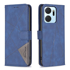 Leather Case Stands Flip Cover Holder B08F for Huawei Honor X7a Blue