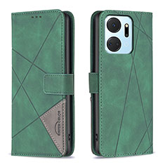 Leather Case Stands Flip Cover Holder B08F for Huawei Honor X7a Green