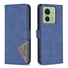 Leather Case Stands Flip Cover Holder B08F for Motorola Moto Edge (2023) 5G Blue