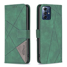 Leather Case Stands Flip Cover Holder B08F for Motorola Moto G Power (2022) Green