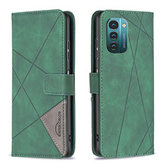 Leather Case Stands Flip Cover Holder B08F for Nokia G11 Green