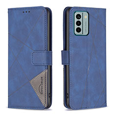 Leather Case Stands Flip Cover Holder B08F for Nokia G22 Blue