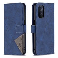 Leather Case Stands Flip Cover Holder B08F for OnePlus Nord N200 5G Blue