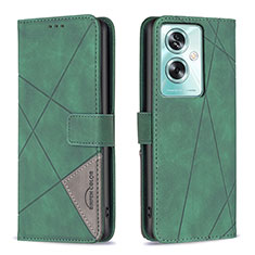 Leather Case Stands Flip Cover Holder B08F for Oppo A2 5G Green