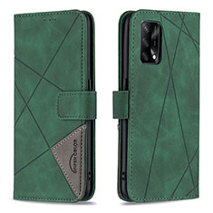 Leather Case Stands Flip Cover Holder B08F for Oppo A95 4G Green