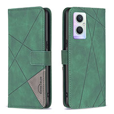 Leather Case Stands Flip Cover Holder B08F for Oppo F21s Pro 5G Green