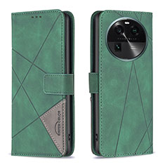 Leather Case Stands Flip Cover Holder B08F for Oppo Find X6 Pro 5G Green