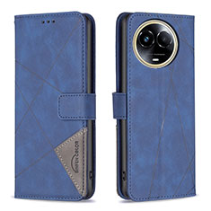 Leather Case Stands Flip Cover Holder B08F for Realme 11 5G Blue