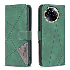 Leather Case Stands Flip Cover Holder B08F for Realme 11 5G Green