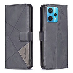 Leather Case Stands Flip Cover Holder B08F for Realme 9 Pro+ Plus 5G Black