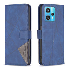 Leather Case Stands Flip Cover Holder B08F for Realme 9 Pro+ Plus 5G Blue