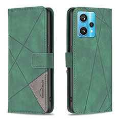 Leather Case Stands Flip Cover Holder B08F for Realme 9 Pro+ Plus 5G Green