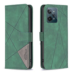 Leather Case Stands Flip Cover Holder B08F for Realme C31 Green