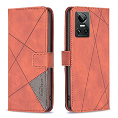 Leather Case Stands Flip Cover Holder B08F for Realme GT Neo3 5G Orange
