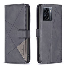 Leather Case Stands Flip Cover Holder B08F for Realme V23 5G Black