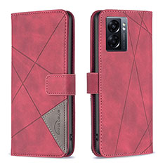 Leather Case Stands Flip Cover Holder B08F for Realme V23 5G Red