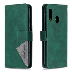 Leather Case Stands Flip Cover Holder B08F for Samsung Galaxy A20e Green