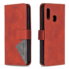 Leather Case Stands Flip Cover Holder B08F for Samsung Galaxy A20e Orange