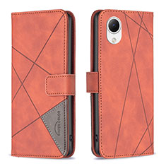Leather Case Stands Flip Cover Holder B08F for Samsung Galaxy A23s Orange