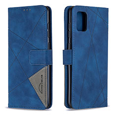 Leather Case Stands Flip Cover Holder B08F for Samsung Galaxy A31 Blue