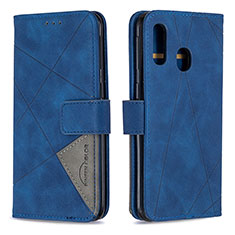 Leather Case Stands Flip Cover Holder B08F for Samsung Galaxy A40 Blue