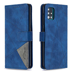 Leather Case Stands Flip Cover Holder B08F for Samsung Galaxy A51 5G Blue