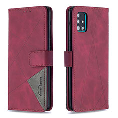 Leather Case Stands Flip Cover Holder B08F for Samsung Galaxy A51 5G Red