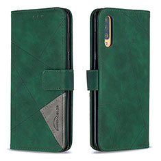 Leather Case Stands Flip Cover Holder B08F for Samsung Galaxy A70 Green