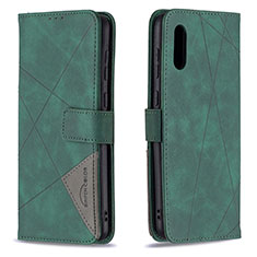Leather Case Stands Flip Cover Holder B08F for Samsung Galaxy M02 Green