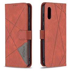 Leather Case Stands Flip Cover Holder B08F for Samsung Galaxy M02 Orange