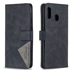 Leather Case Stands Flip Cover Holder B08F for Samsung Galaxy M10S Black