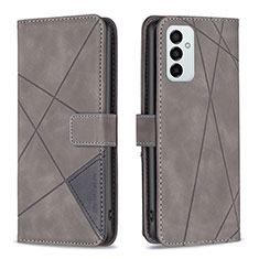 Leather Case Stands Flip Cover Holder B08F for Samsung Galaxy M23 5G Gray